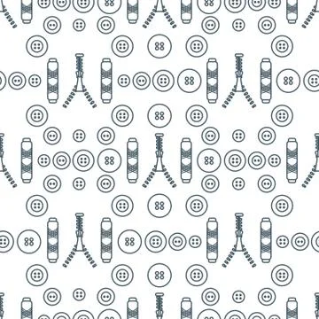 Sewing and needlework seamless pattern. Stock Illustration