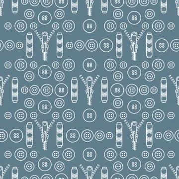 Sewing and needlework seamless pattern. 스톡 일러스트
