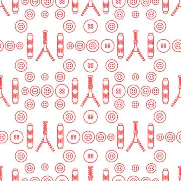 Sewing and needlework seamless pattern. Stock Illustration