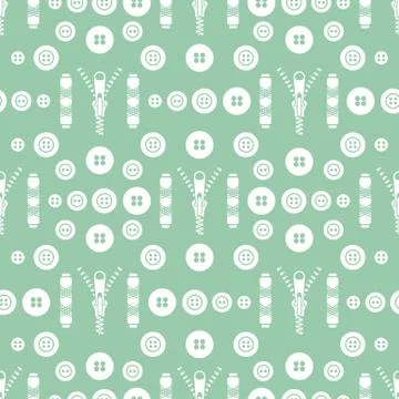 Sewing and needlework seamless pattern. Illustrazione stock