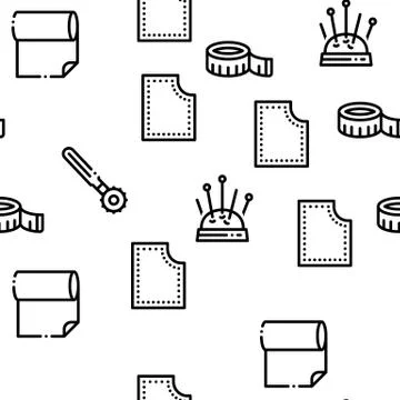 Sewing And Needlework Seamless Pattern Vector Stock Illustration