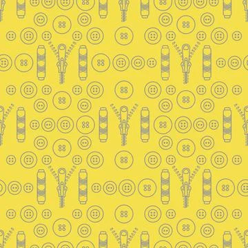 Sewing and needlework seamless pattern. Illustrazione stock