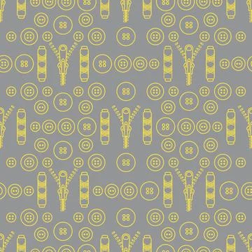Sewing and needlework seamless pattern. 库存插图