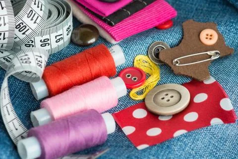 Sewing background Stock Photos