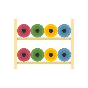 Sewing bobine rack icon flat isolated vector 스톡 일러스트