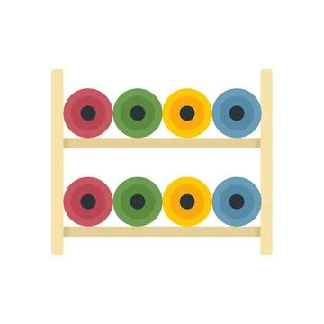 Sewing bobine rack icon flat isolated Illustrazione stock