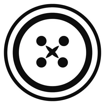 Sewing button black icon. Clothes accessory symbol Illustrazione stock