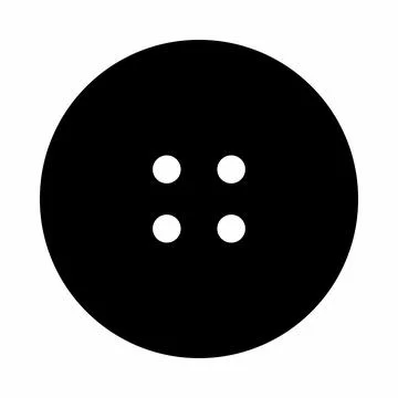 Sewing button dark silhouette Stock Illustration