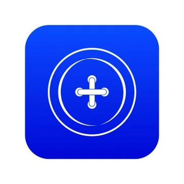 Sewing button icon digital blue Illustrazione stock