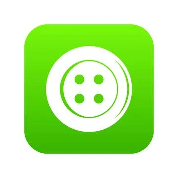 Sewing button icon digital green 스톡 일러스트