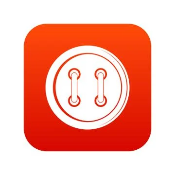 Sewing button icon digital red Illustrazione stock