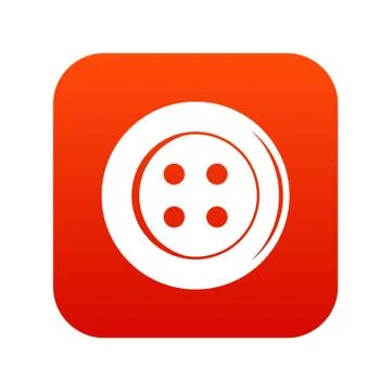 Sewing button icon digital red 스톡 일러스트