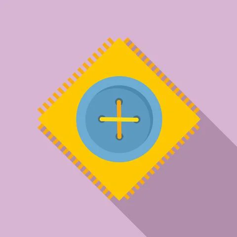 Sewing button icon, flat style Illustrazione stock