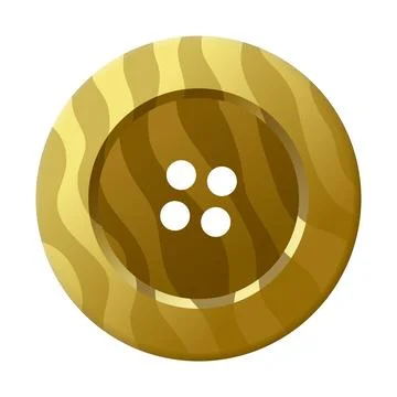 Sewing button icon, isolated on white. Circular button for clothes, art or Stock Illustration