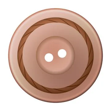 Sewing button icon, isolated on white. Circular button for clothes, art or Illustrazione stock