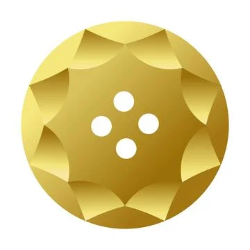 Sewing button icon, isolated on white. Circular button for clothes, art or Stock Illustration