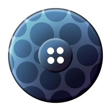 Sewing button icon, isolated on white. Circular button for clothes, art or Stock Illustration