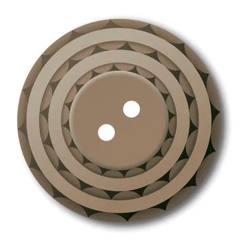 Sewing button icon, isolated on white. Circular button for clothes, art or Stock Illustration