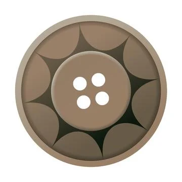 Sewing button icon, isolated on white. Circular button for clothes, art or Illustrazione stock