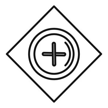Sewing button icon, outline style Illustrazione stock