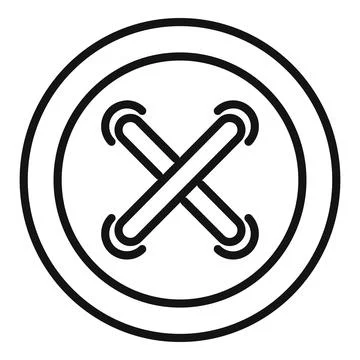 Sewing button icon outline vector. Factory production Illustrazione stock