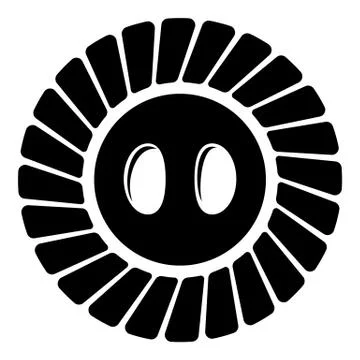 Sewing button icon, simple black style Stock Illustration