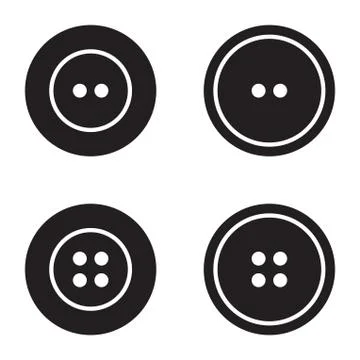 Sewing button icons set logotype. Vector isolated clothing buttons collection Stock Illustration