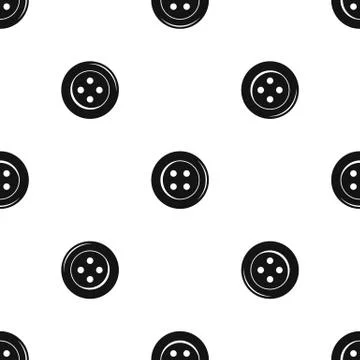 Sewing button pattern seamless black 스톡 일러스트