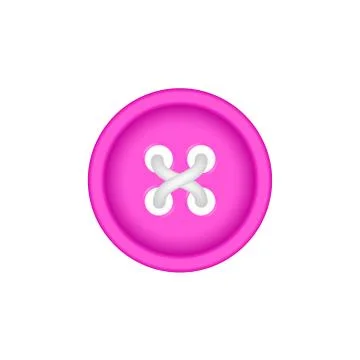 Sewing button in pink design with sewing thread Stock Illustration