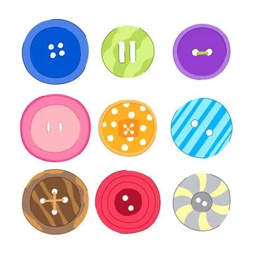 Sewing button set cartoon vector illustration Stock Illustration
