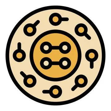 Sewing button surrounded by small sensor nodes communicating wirelessly 스톡 일러스트