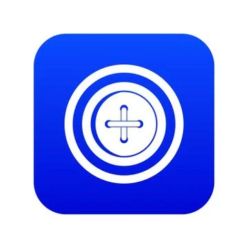 Sewing button with a thread icon digital blue 스톡 일러스트