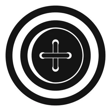 Sewing button with a thread icon, simple style Stock Illustration