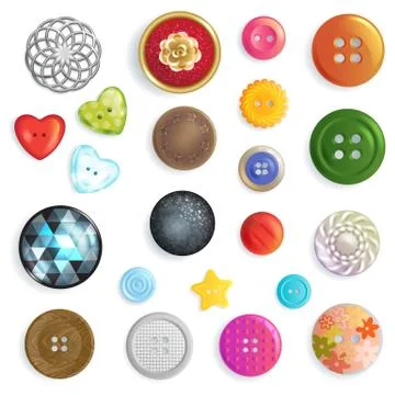 Sewing button vector fashion design clothing accessory tailor collection イラスト素材