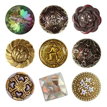 Sewing buttons collection Stock Photos