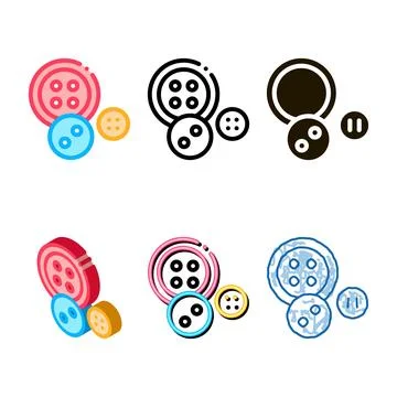 Sewing buttons icon simplified vector outline 스톡 일러스트