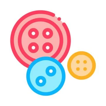 Sewing Buttons Icon Vector Outline Illustration Stock Illustration