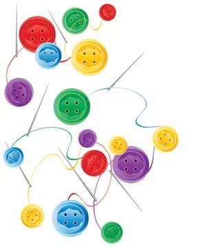 Sewing buttons Illustrazione stock