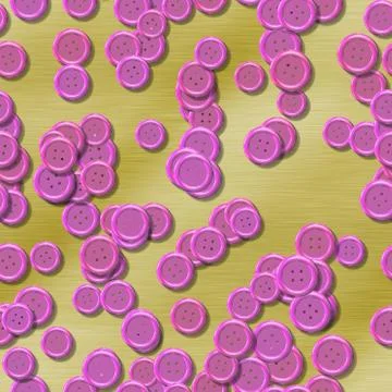 Sewing buttons with seamless generated metallic texture background Stock Illustration
