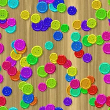 Sewing buttons with seamless generated texture background Stock Illustration