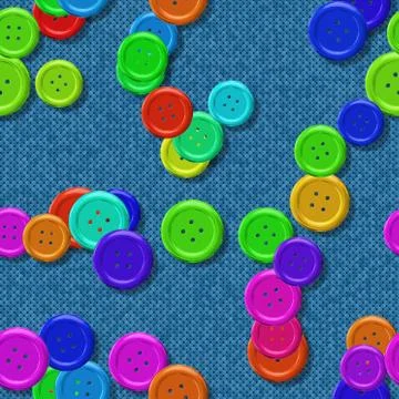 Sewing buttons with seamless generated texture background Illustrazione stock