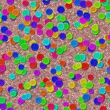 Sewing buttons with seamless generated texture background Stock Illustration