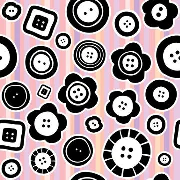 Sewing buttons seamless pattern Illustrazione stock