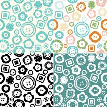 Sewing buttons seamless pattern Stock Illustration