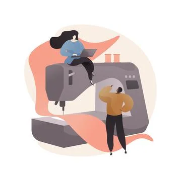 Sewing classes abstract concept vector illustration. イラスト素材