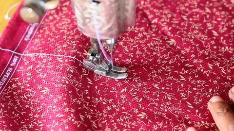 Sewing the cloth Stock Footage 100639288