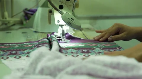 Sewing clothes in factory Stock Footage 210164497
