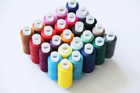 Sewing colored threads Stock Photos