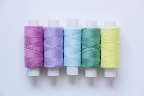 Sewing colored threads Stock Photos