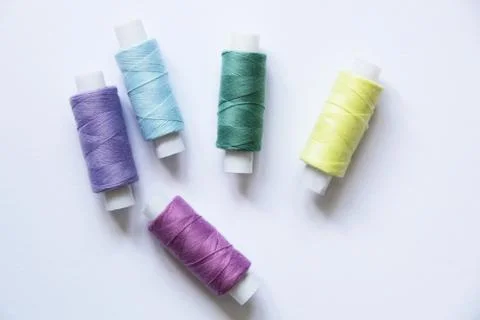 Sewing colored threads Stock Photos